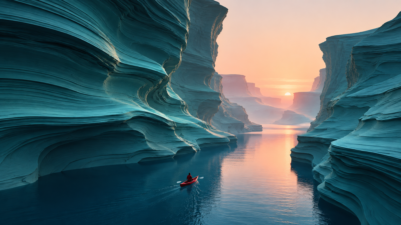 Narrow Deep-blue River