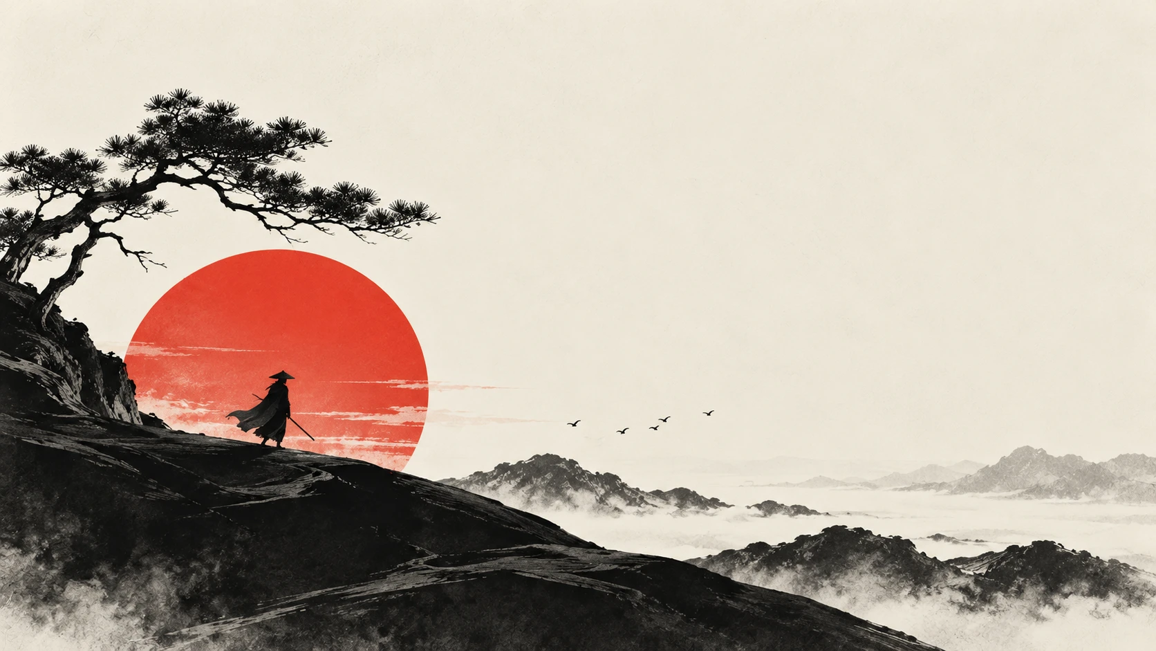 The Wanderer Beneath the Red Moon