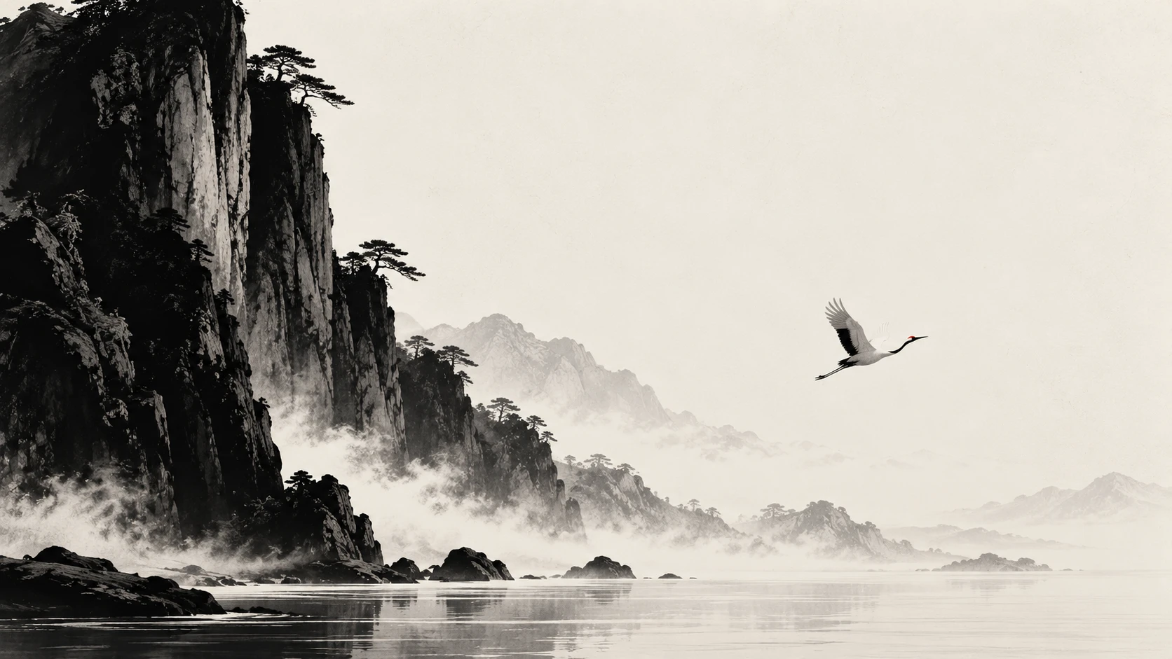 The Black Mountain and the White Crane