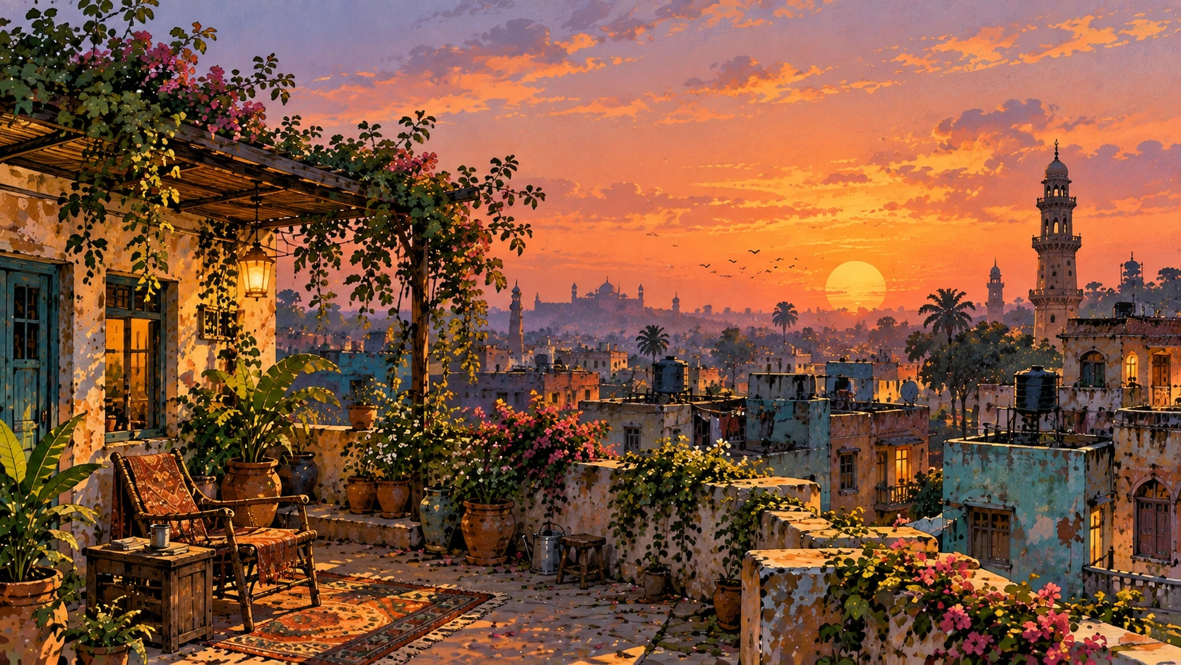 Richly Detailed Vertical-feeling Landscape
