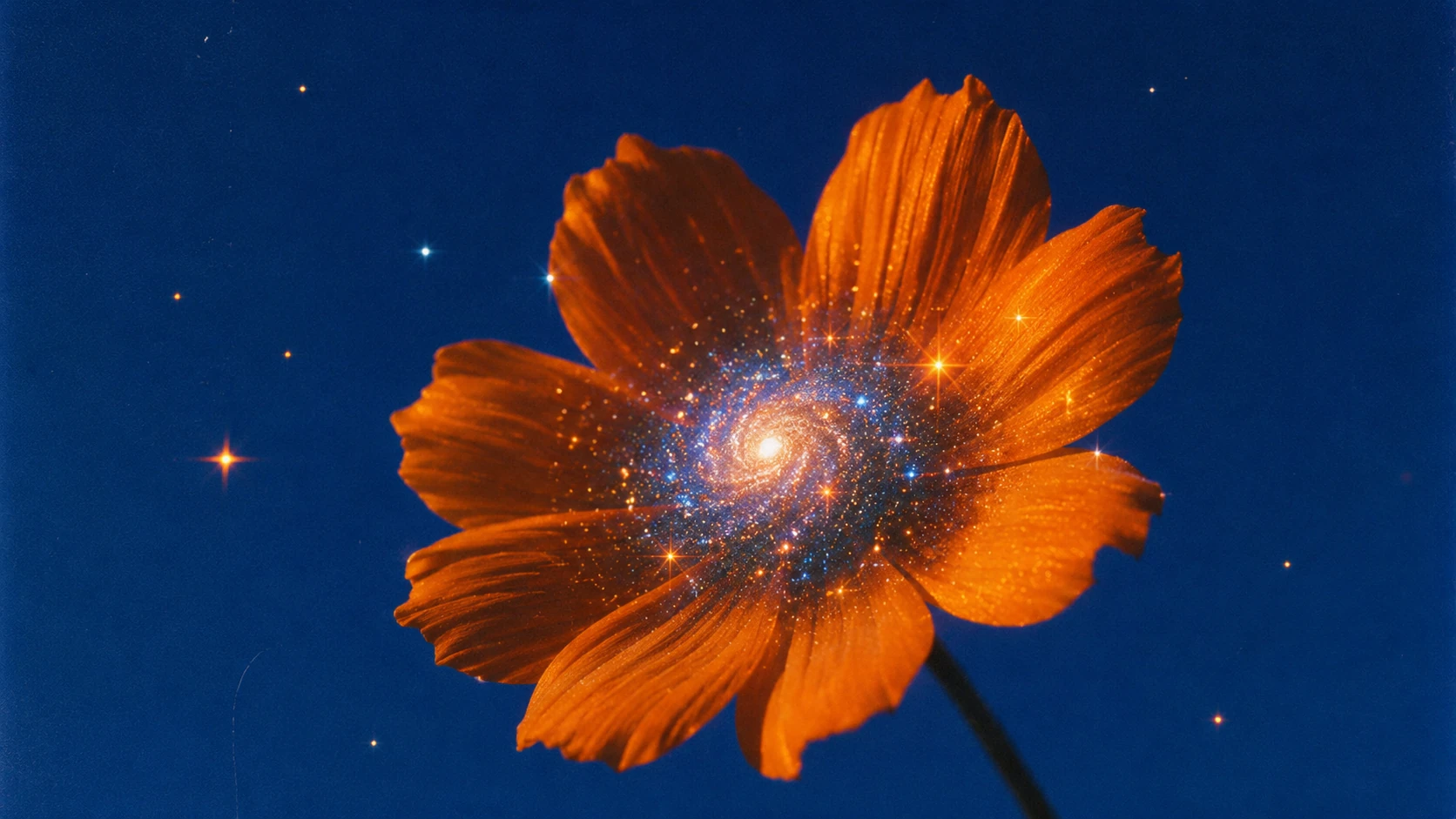 Single Large Orange Wildflower