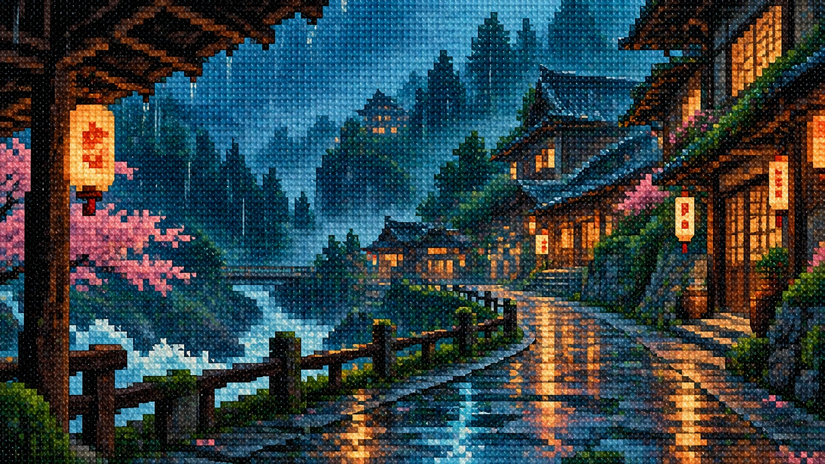 Powerful Pixel-art Coastal Landscape